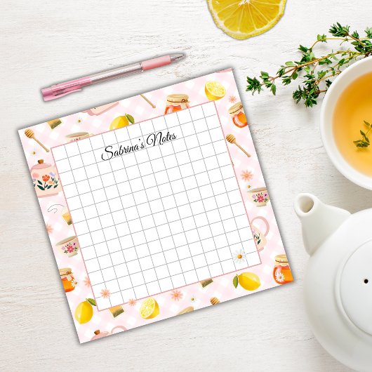 Tea Time Cozy Notes - Grid Lined Sticky Notes