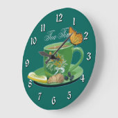 Tea Time Cup & Saucer Horloge murale (Angle)