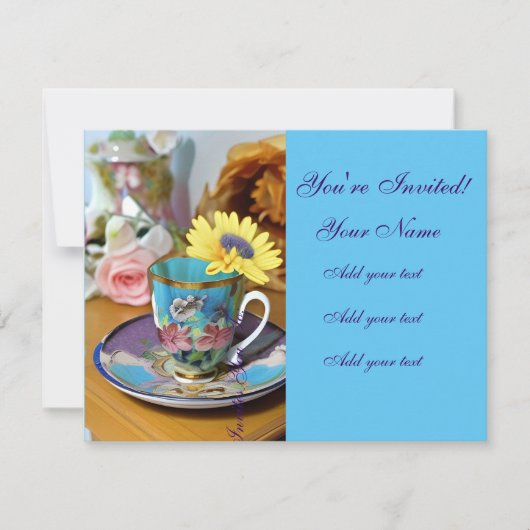 Tea Time Floral Invitations (Devant)