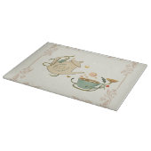 Tea Time Graphic Design, Light Beige Background Snijplank (Hoek)