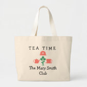 Tea Time Grote Tote Bag (Voorkant)