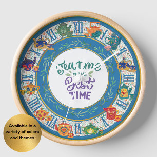 Tea Time Horloge Salles de thé Thé Boutique Teacup