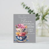 Tea Time in Bloom Bridal Shower Invitation (Debout devant)
