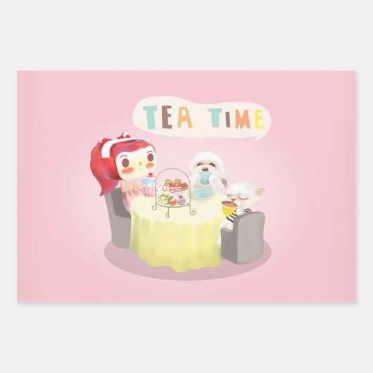 Tea Time Inpakpapier Vel (Voorkant)