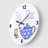 Tea Time Iris Blue & White Kitchen Grote Klok (Hoek)