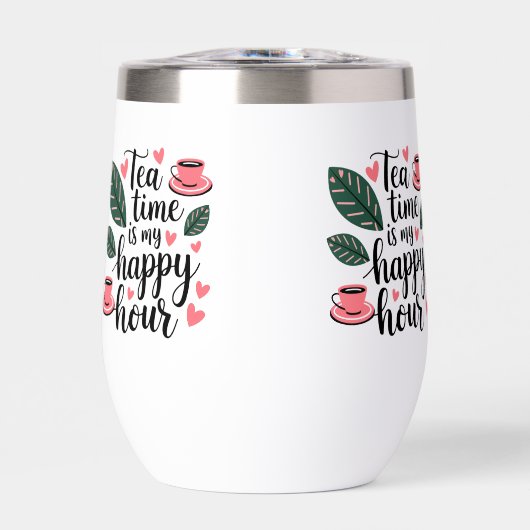 Tea time is mijn happy hour thermische Mok (Voorkant)