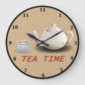 Tea Time Kitchen Clock Grote Klok (Voorkant)