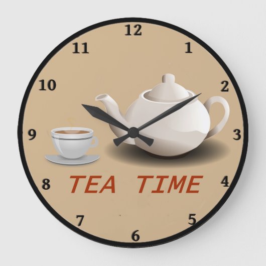 Tea Time Kitchen Clock Grote Klok (Voorkant)