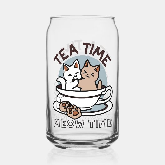 Tea Time Meow Time - Cute Cat and Tea Design (Verso)