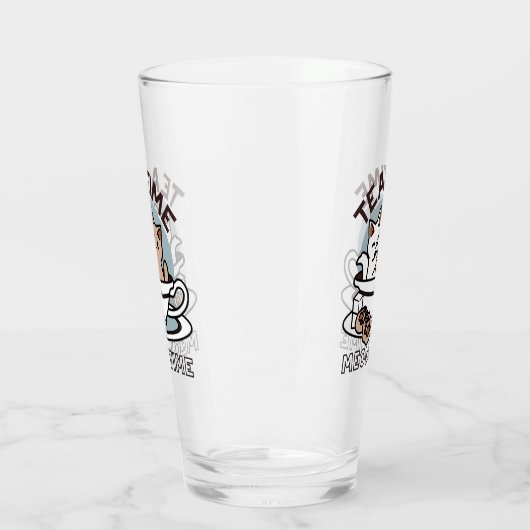 Tea Time Meow Time - Schattige kat en thee ontwerp Glas (Links)