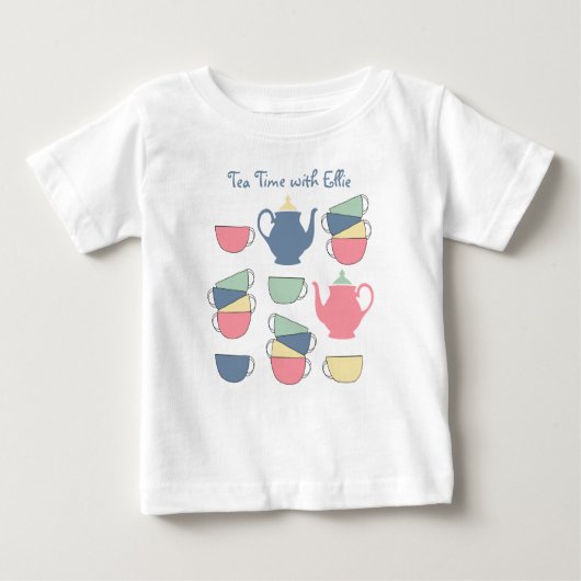 Tea time mignon T-shirt bébé personnalisé (Devant)