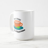 tea time mignon tasse orange et feuilles verts (Devant gauche)