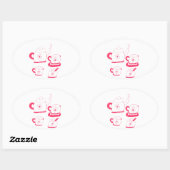 Tea Time Oval Sticker (Vel)
