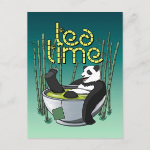 Tea Time Panda Briefkaart