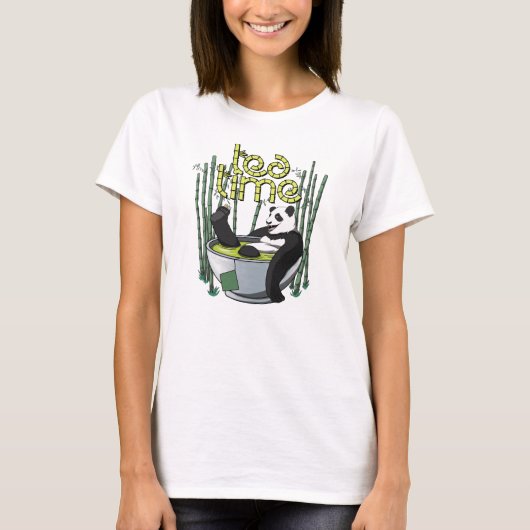 Tea Time Panda T-Shirt (Voorkant)