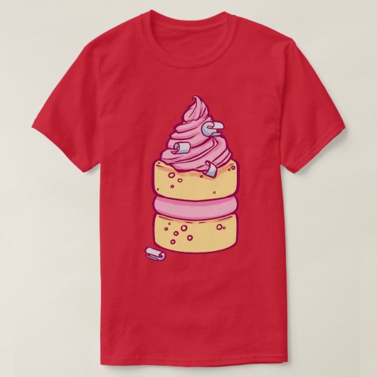 Tea Time Pattern roze T-shirt (Design voorkant)