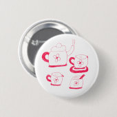 Tea Time Round Badge Ronde Button 5,7 Cm (Voorkant /achterkant)