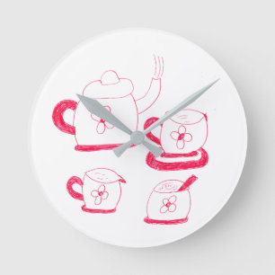 Tea Time Round Wall klok