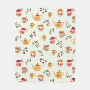 Tea Time Seamless Pattern Baby Fleece Deken