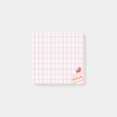 Tea Time Strawberry Cake - Personalized Grid Stick Post-it® Notes (Voorkant)