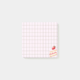 Tea Time Strawberry Cake - Personalized Grid Stick Post-it® Notes