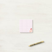 Tea Time Strawberry Cake - Personalized Grid Stick Post-it® Notes (Op bureau)