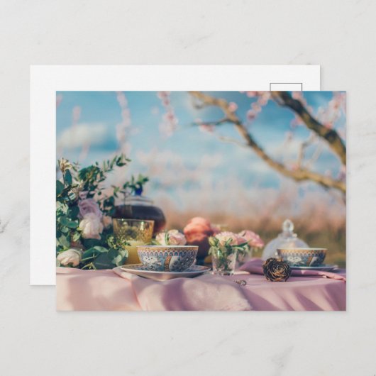 Tea time Tea cup briefkaart voor postkruising (Voorkant / Achterkant)