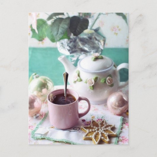 Tea time Tea cup carte postale pour le post-croise (Devant)