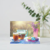 Tea time Tea cup carte postale pour le post-croise (Debout devant)