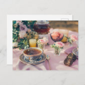 Tea time Tea cup carte postale pour le post-croise (Devant / Derrière)