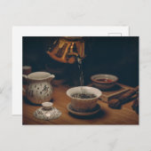 Tea time Tea cup carte postale pour le post-croise (Devant / Derrière)