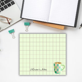 Tea Time Tea Cup - Personalized Grid Sticky Notes