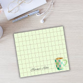 Tea Time Tea Cup - Personalized Grid Sticky Notes