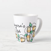 Tea Time Teabags jouw naam aanpassen Latte Mok (Rechterhoek)