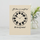 Tea time-uitnodiging voor theeliefhebbers kaart (Staand voorkant)