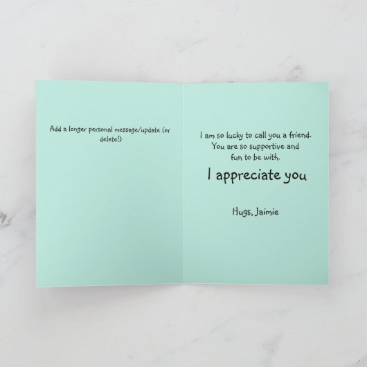 Tea Time Wasbeer en Eekhoorn Forest vriendschap Kaart (Binnen)