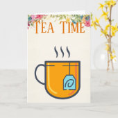 Tea Time Wenskaart Kaart (Gele Bloem)