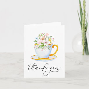 Tea Time Whimsical Fleur sauvage Carte de remercie