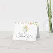 Tea Time Whimsical Fleur sauvage Merci Note Card (Devant)