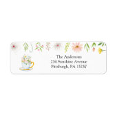Tea Time Wildflower Return Address Label (Voorkant)
