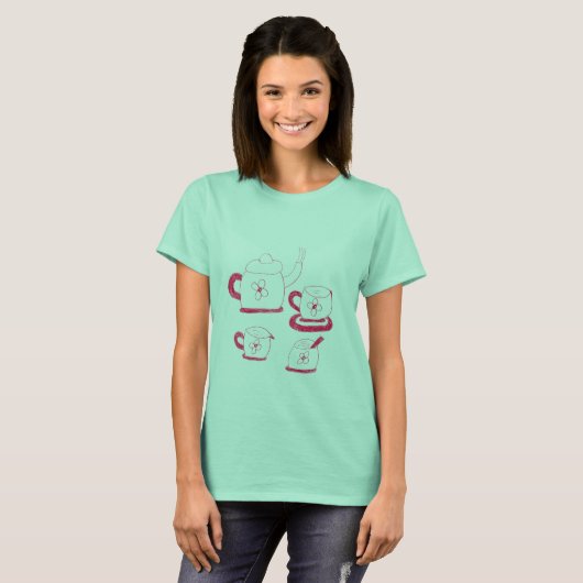 Tea Time Women's Basic T-shirt (Voorkant volledig)