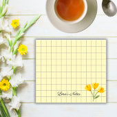 Tea Time Yellow Flower - Personalized Grid Sticky Post-it® Notes