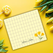 Tea Time Yellow Flower - Personalized Grid Sticky Post-it® Notes