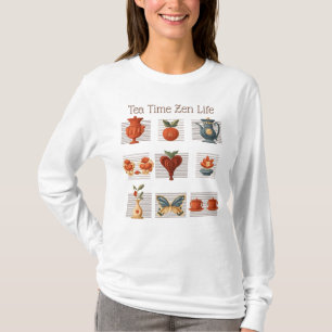 Tea Time Zen, geschilderd, T-shirt