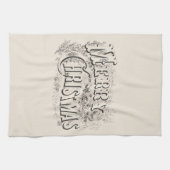 TEA TOWEL :  " MERRY CHRISTMAS " THEEDOEK (Horizontaal)