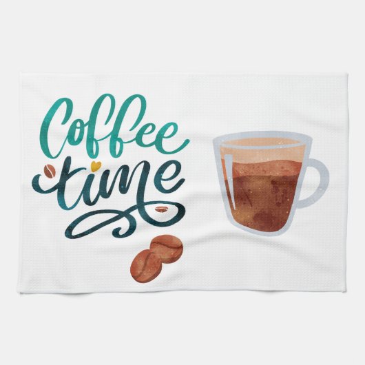 Tea Towel met Coffee Time-bericht Theedoek (Horizontaal)
