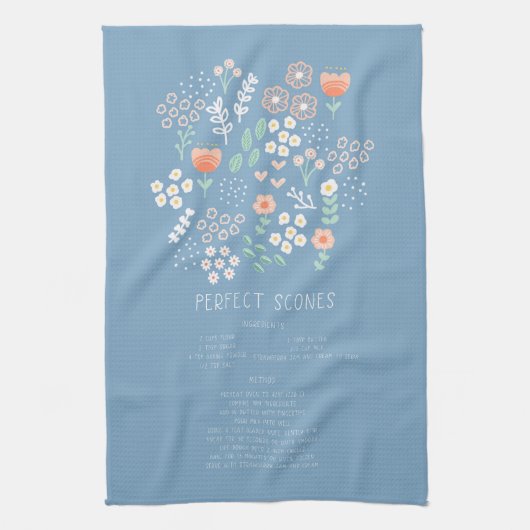 Tea Towel Recipe Scones met Jam en Cream Gift Theedoek (Verticaal)