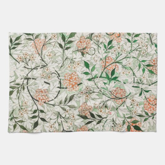 TEA TOWEL : WILLIAM MORRIS : GROEN JASMINE THEEDOEK (Horizontaal)