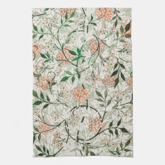 TEA TOWEL : WILLIAM MORRIS : GROEN JASMINE THEEDOEK (Verticaal)