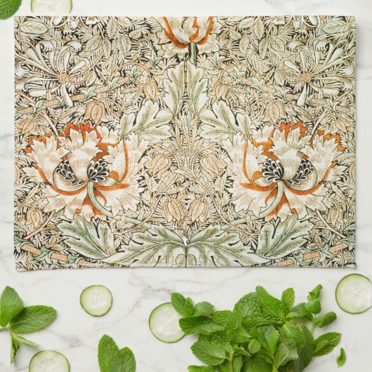 TEA TOWEL : WILLIAM MORRIS : HONEYSUCKLE THEEDOEK (Gevouwen)